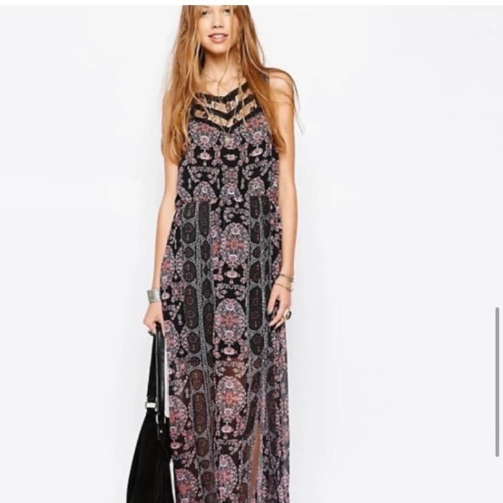 NWT Free People moroccan grape combo maxi dress size small